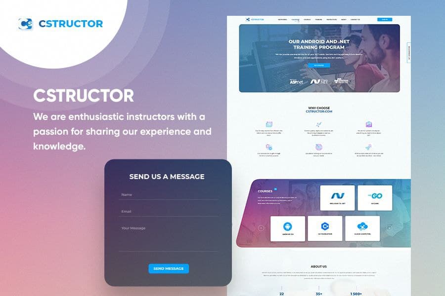 webcapitan's tweet photo. The Webcapitan team recently developed a new website ▶️https://t.co/adPmJLWIUF◀️ for Cstructor. Easy to use and with a nice interface, this website was created for Android and NET Training programs. It can provide one stop service for all your .NET needs.
#webcapitan #webdesign https://t.co/bt7g3P0KZm