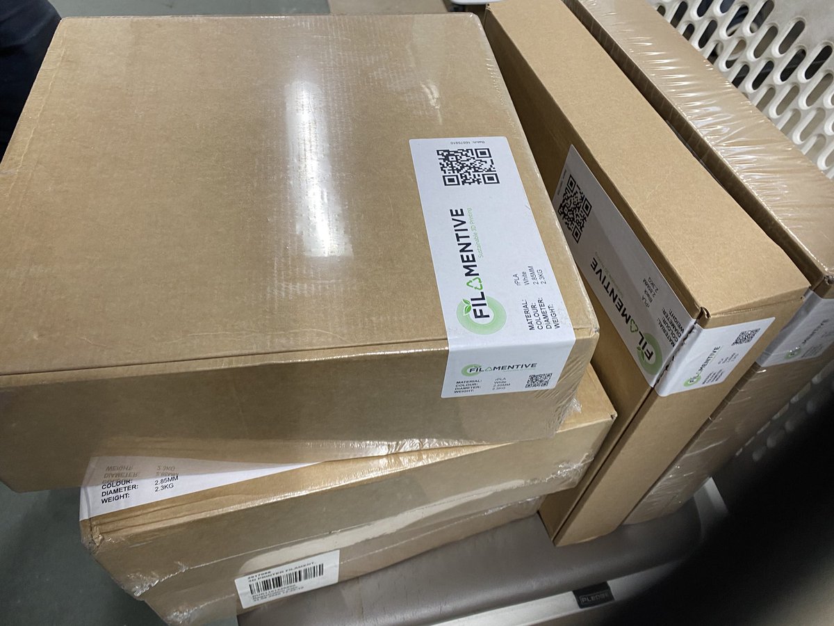 DjcadMake's tweet photo. Our first delivery of @filamentive 3D print filament as we push towards operating more sustainably.
 @DJCAD @dundeeuni. https://t.co/SOdf7cU6nP