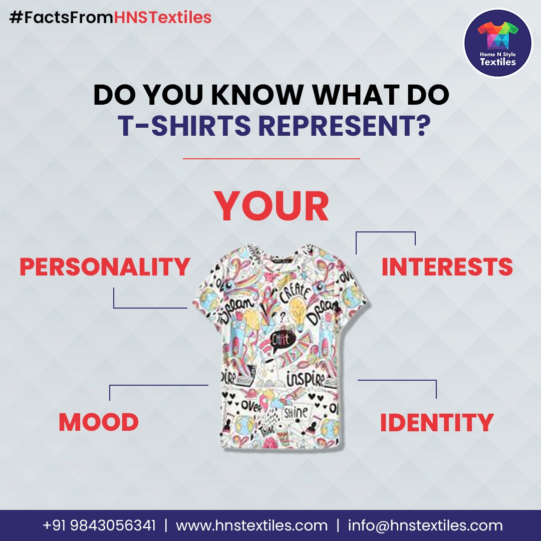 Do notice the kind of T-shirt the other person is wearing next time you see someone. It will state a lot about his/her personality, mood of the day etc.

#moodsofclothing #tshirtbrand #textilenews #textilesindia #apparelmanufacture #fashion #trends #lovefashion #India #happy