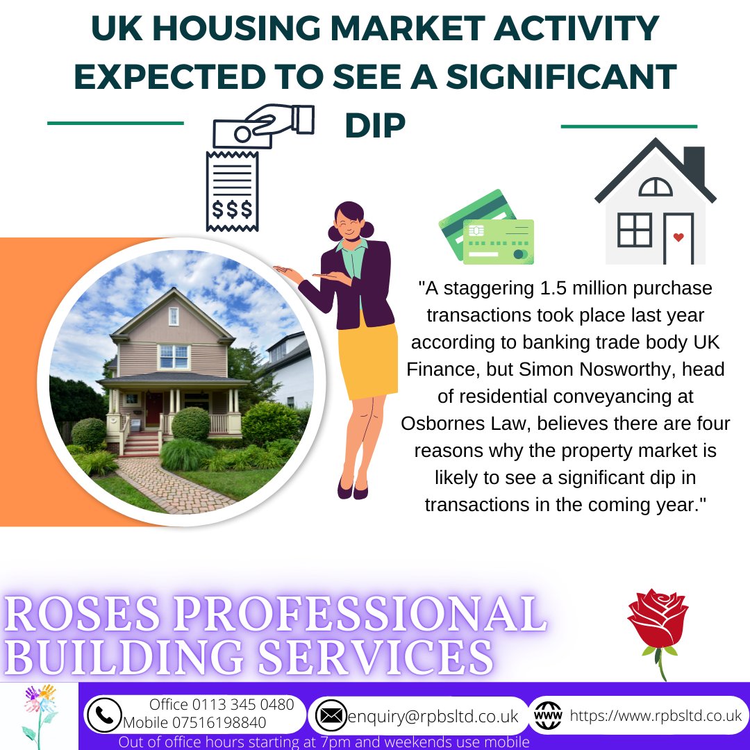 RPBSltd's tweet photo. The UK housing market activity is expected to see a significant dip, let us know your thoughts below! #UK #Housing #Marktet   

Visit us to see what we do: https://t.co/omzdsYNFk7 https://t.co/E4ZY7ZN2ix