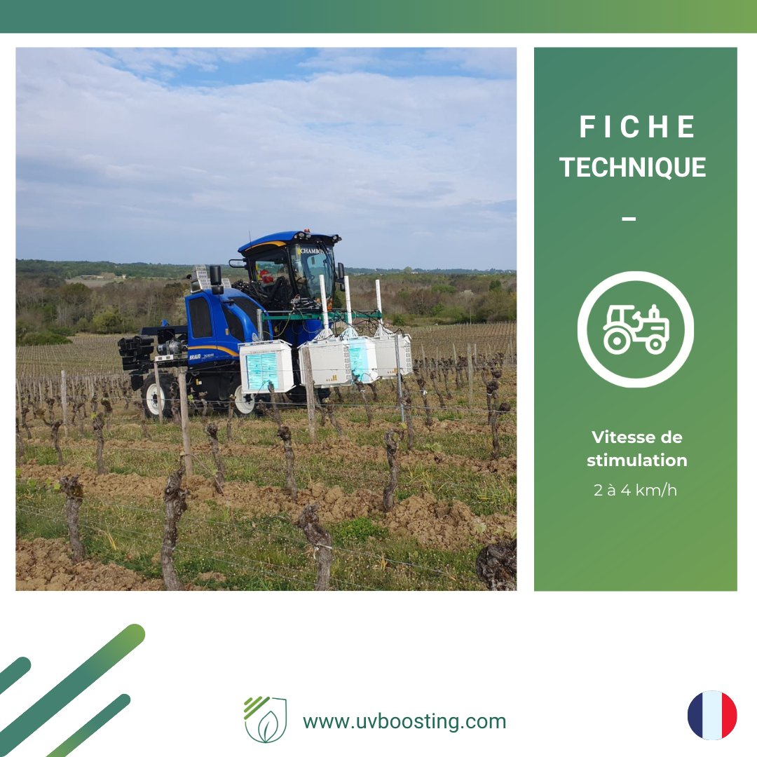 uvboosting's tweet photo. #FicheTechnique 🚜
Vitesse de stimulation entre 2 et 4 km/h ⚡️ Informations techniques complémentaires pour l'ensemble des produits disponibles sur demande à notre équipe commerciale : https://t.co/NWXJgkKbiJ
#agtech #vineyard #treatment #UV #lights #innovation #viticulture https://t.co/ZZuuTHASW3