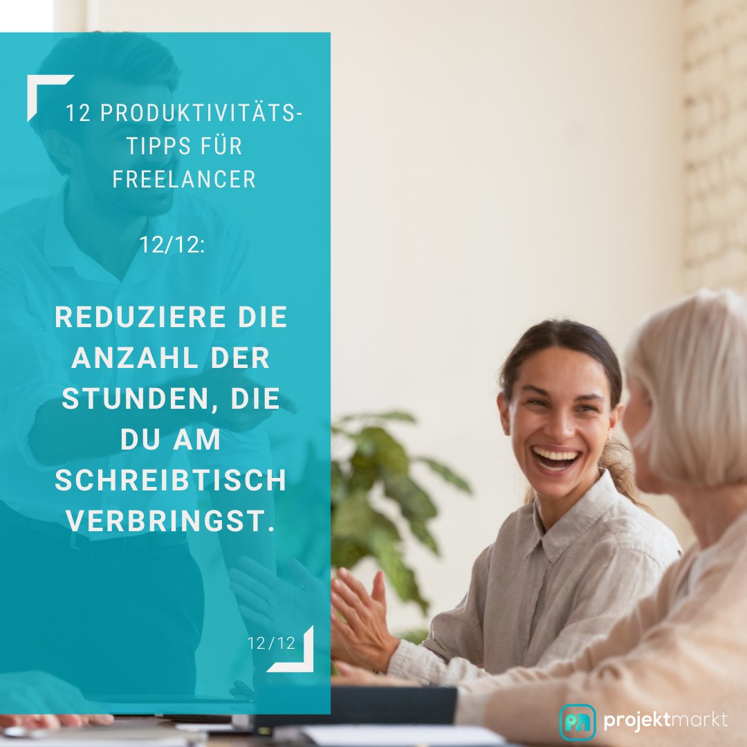 Projektmarktcom's tweet photo. Weniger Zeit mit Arbeiten verbringen aber genauso Produktiv sein? Details dazu im Projektmarkt Blog https://t.co/7Q4hTaINkp #produktivität #freelancer #sap #datascience #appdeveloper #mobiledeveloper #scrummaster #itsecurityspecialist #devops #software #developer #projektmarkt https://t.co/jdqkNySszP