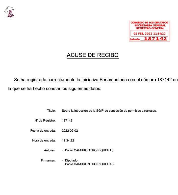 🔴Esto es grave y afecta a la ya maltrecha convivencia en prisiones.

¿En qué mejora la convivencia hacer impunes las faltas graves o muy graves de los reclusos en cuanto a los permisos?

Si aumentan las agresiones, como parece que va a suceder, ¿dimitirá el SGIP o Marlaska?