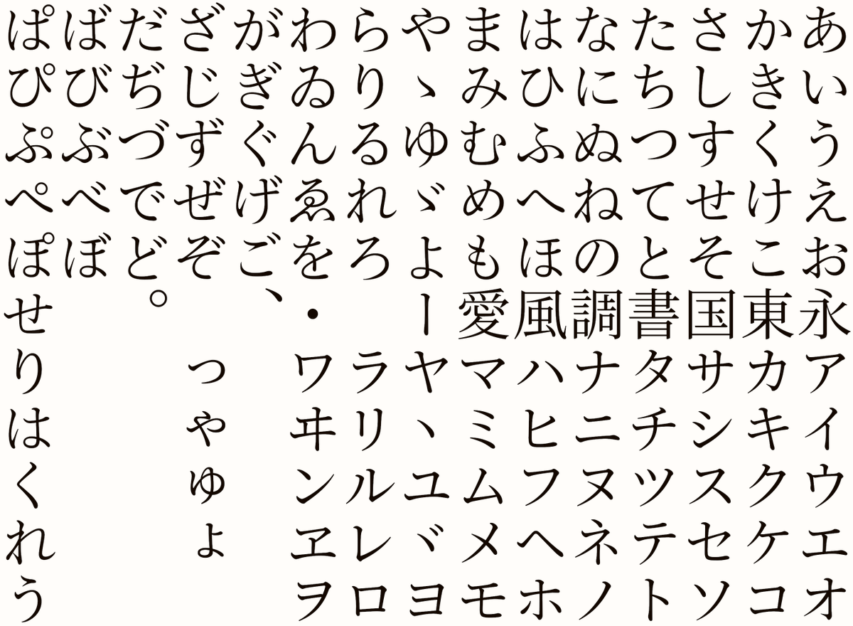 o_tamon's tweet photo. 【更新】源暎こぶり明朝 v6.1a【フリーフォント】
縦組み小説向けフリー明朝体「源暎こぶり明朝」を ver.6.1a に更新しました。
主な変更点：最新のmacOS・iOS等で不正なフォントとしてインストールできない不具合を修正。
紹介ページ→https://t.co/iaz2WYyQUv
ＤＬページ→https://t.co/Z05CApaT6t https://t.co/oySxgE8boM