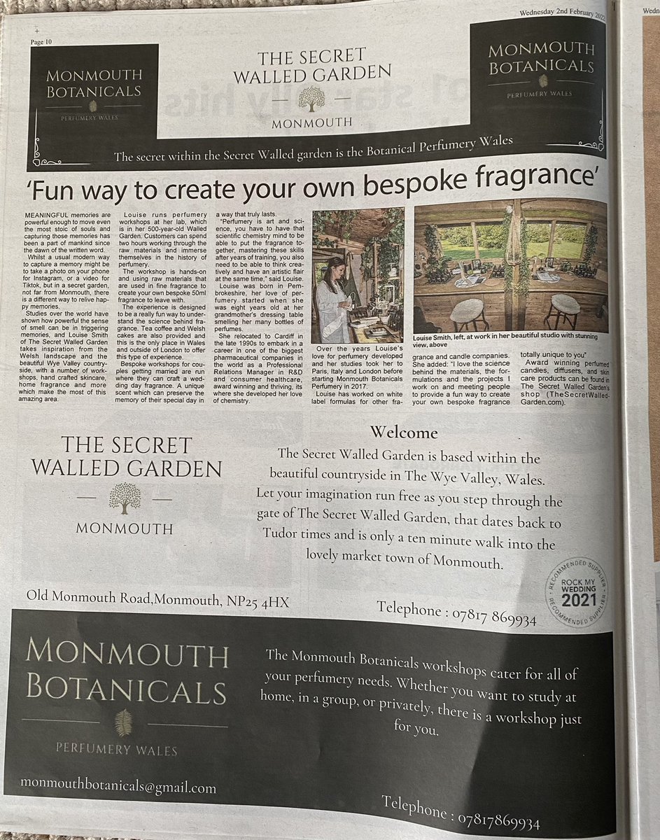 Wales Perfumery (@walesperfumery) on Twitter photo We are in todays <a href="/monbeacon/">Monmouthshire Beacon</a> & <a href="/AberChronicle/">The Abergavenny Chro</a> 📰📰#news #localnews #walesnews #walesonline We are in todays <a href="/monbeacon/">Monmouthshire Beacon</a> & <a href="/AberChronicle/">The Abergavenny Chro</a> 📰📰#news #localnews #walesnews #walesonline