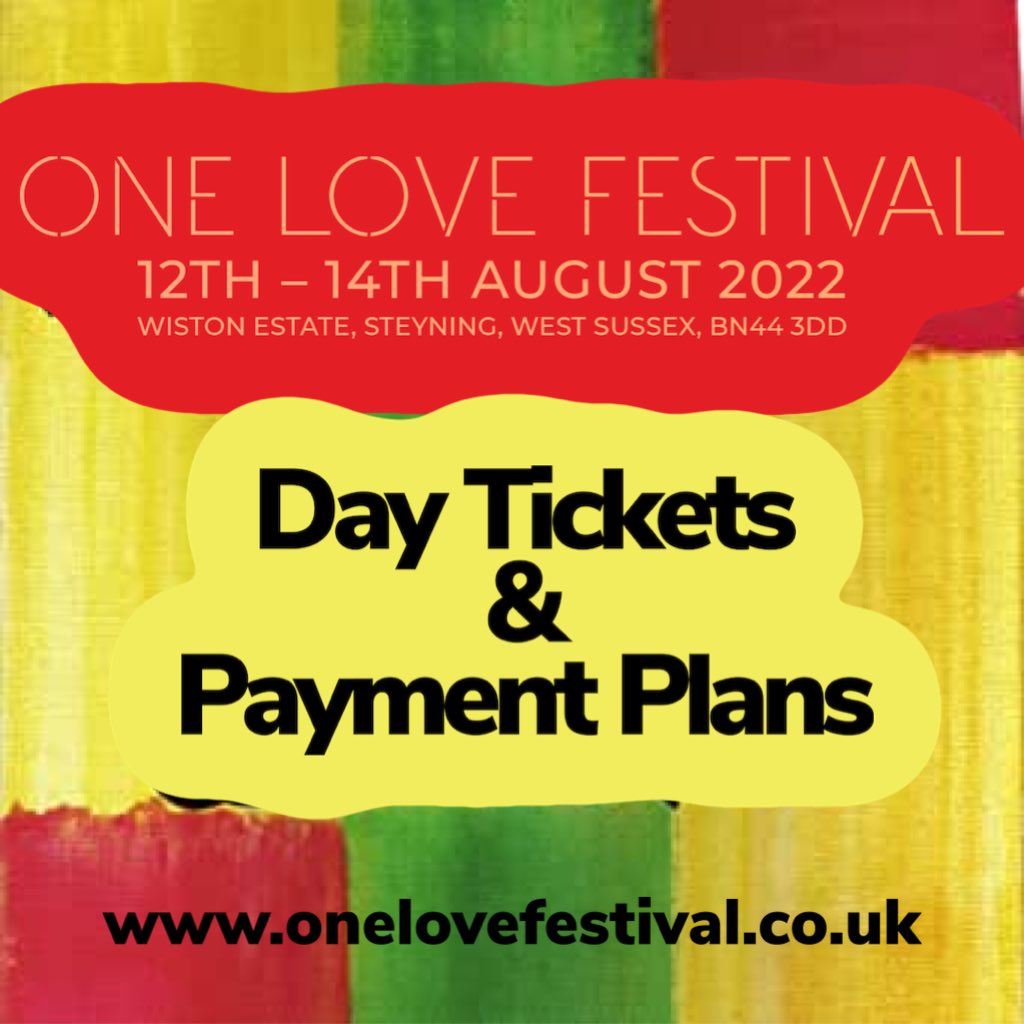 One Love Festival (@onelovefestival) on Twitter photo Day Tickets and ยฃ30 a month Payment Plans now live โค๏ธ๐๐๐ฏ๐ฏ๐ฅ
onelovefestival.co.uk
<a href="/Lol_Vertigo/">Lol Hammond</a> <a href="/WeAre8Official/">WeAre8</a> <a href="/RompasReggae/">Rompa's Reggae Shack</a> <a href="/SAXONSOUND1/">SAXON SOUND SYSTEM</a> Day Tickets and ยฃ30 a month Payment Plans now live โค๏ธ๐๐๐ฏ๐ฏ๐ฅ
onelovefestival.co.uk
<a href="/Lol_Vertigo/">Lol Hammond</a> <a href="/WeAre8Official/">WeAre8</a> <a href="/RompasReggae/">Rompa's Reggae Shack</a> <a href="/SAXONSOUND1/">SAXON SOUND SYSTEM</a>