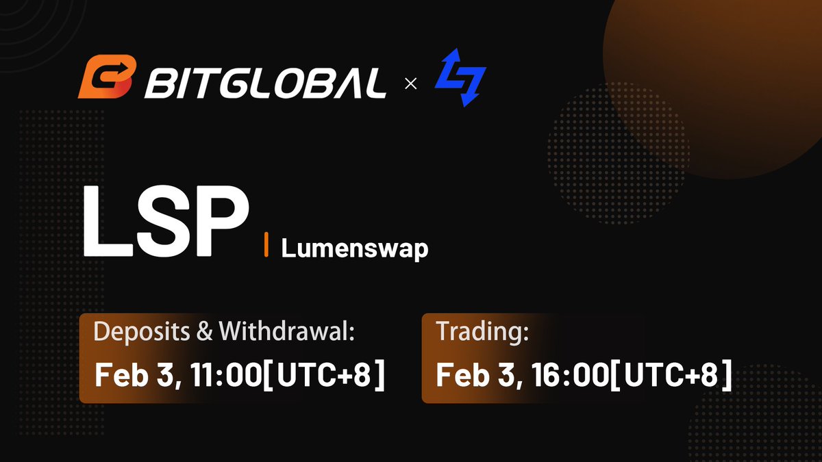 BitGlobalJapan's tweet image. #LSP @lumenswapが #BitGlobal に上場
入金開始:  2022年2月3日11:00(UTC+8)
取始開始:  2022年2月3日16:00(UTC+8)
取引ペア:  LSP/USDT
support.bithumb.pro/hc/ja/articles…
#新規上場 #仮想通貨 #暗号資産 #ブロックチェーン #クリプト
