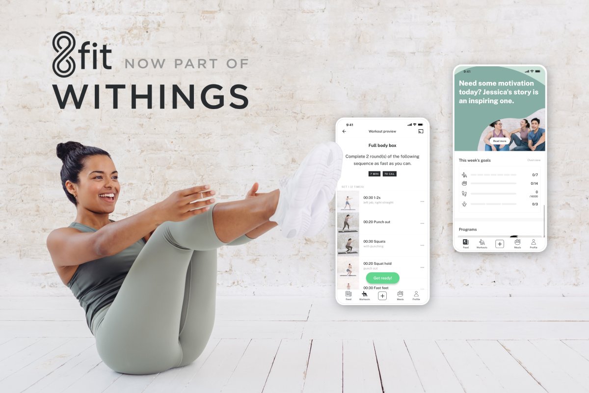 Withings's tweet photo. Welcome to the team, @8fit.

Today we’re announcing the acquisition of leading health &amp; fitness app 8fit as part of our commitment to invest over $30 million in the next 3 years to combine cutting edge medical devices with personal health &amp; wellness plans. https://t.co/Z7Pefn5k4S https://t.co/YKo2SM0Qaw