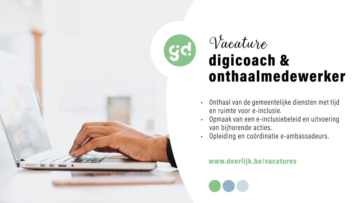 Zin in een nieuwe uitdaging of ken je iemand die digitaal en communicatief vaardig is? Solliciteer dan voor digicoach &amp; onthaalmedewerker bij onze gemeente. Maar wacht niet te lang, want zondag sluiten we de sollicitaties officieel af. Succes! 🤞📝