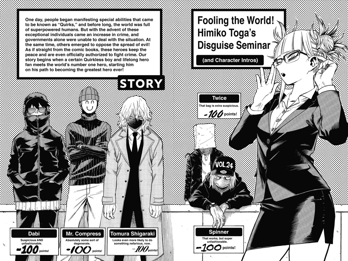 We also have Shifuku/casual outfits and special outfits from covers!! Compress and Toga are from the introduction cover of vol 24, I love when they actually do manga stuff! :D