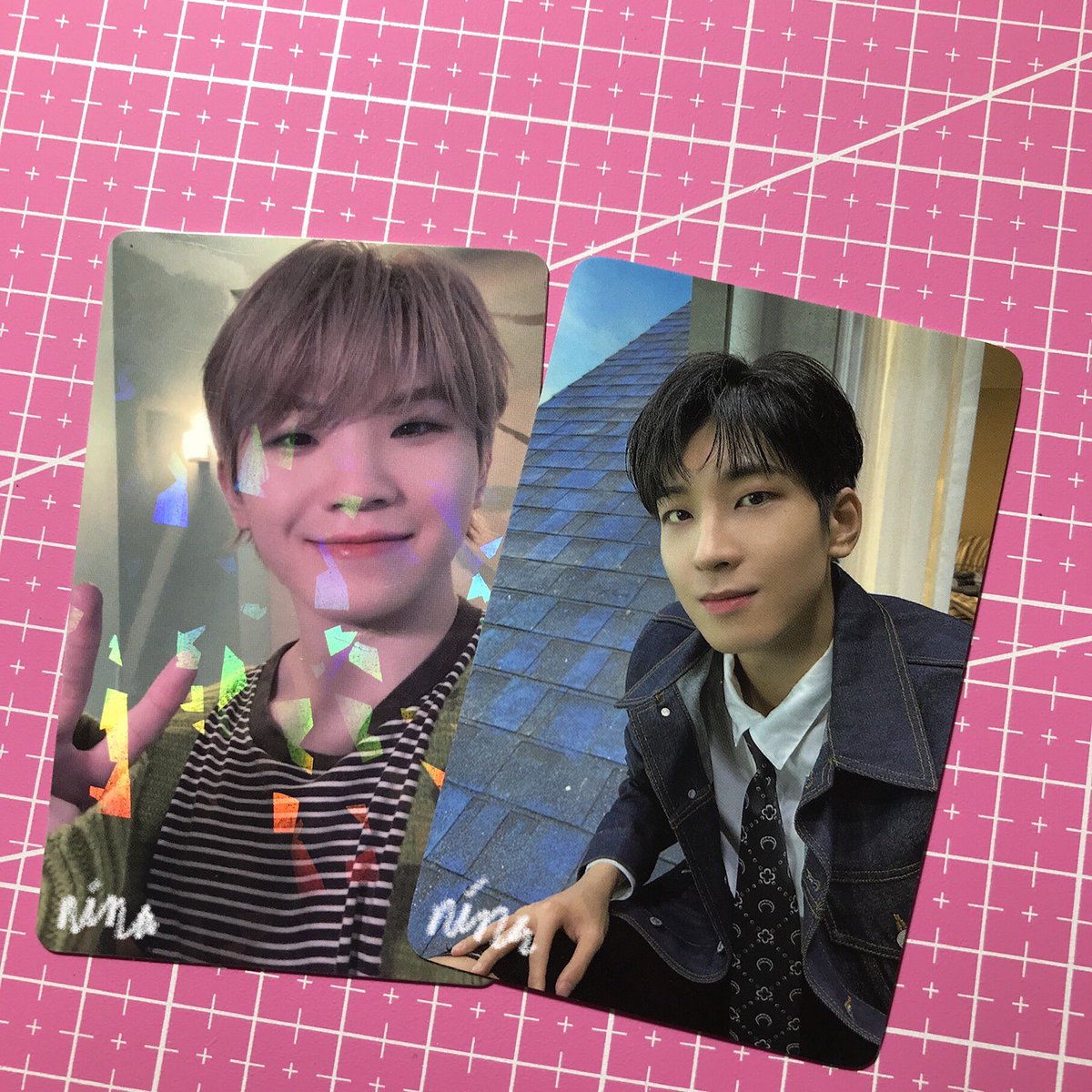 kjmyjhcart's tweet photo. hi @healinghaul !! wonwoo and woozi came home safely. thank u so much for packing them well 💓 #yeonmails https://t.co/5k3YnsfDE5