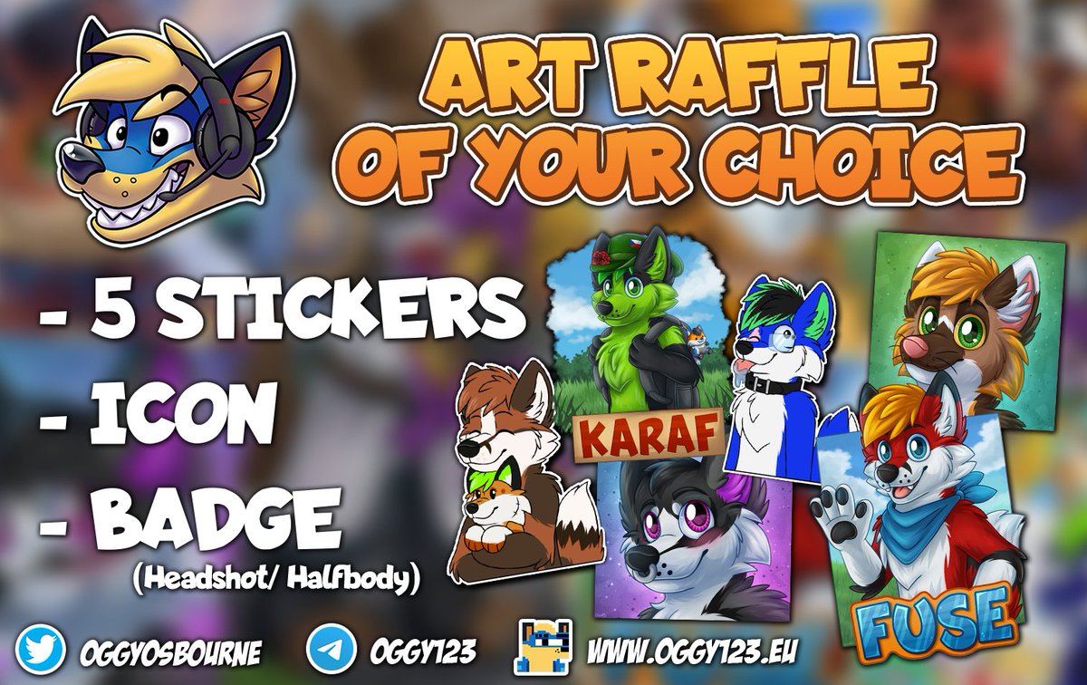 OggyOsbourne's tweet photo. ✨ART RAFFLE OF YOUR CHOICE ✨

💙To enter: Follow + Retweet (No quote RT)
💙Ends: February 16th 2022

💛Winner can choose their price between 5 stickers, icon, or a badge!
Good Luck! 😊 https://t.co/1J7V0kvRVr