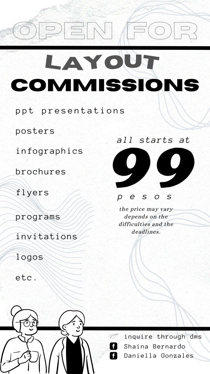 acadkomisyon's tweet photo. open for commissions~🧡

ppt • posters • infographics • brochures • programs • invitations • logos• etc. https://t.co/9z0JMCCTmv