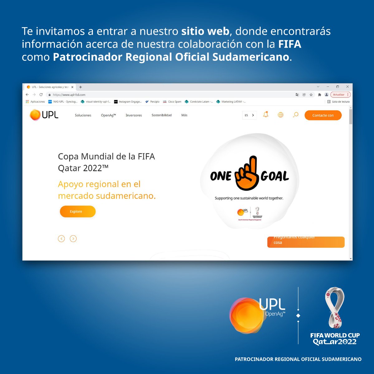 Estamos orgullosos de ser Patrocinadores Regionales en el mercado sudamericano de la Copa Mundial de la FIFA Qatar 2022™️.

Te invitamos a visitar la nueva sección en nuestro sitio web para conocer más de nuestra #OpenCollaboration.