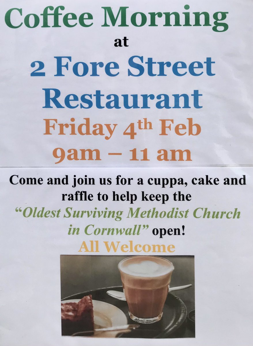 frankbatt's tweet photo. Out and about on Friday…?
Then you must pop along to this #coffeemorning at #2forestreet in Mousehole https://t.co/fcHBv0bIw3