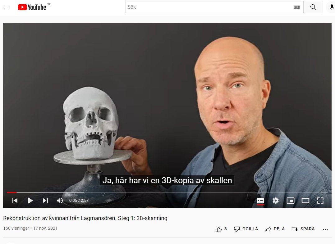 Följ rekonstruktionen av Kvinnan från Lagmansören via Oscar Nilssons videodagböcker: youtube.com/watch?v=Dhl1uB… #västernorrland #västernorrlandsmuseum