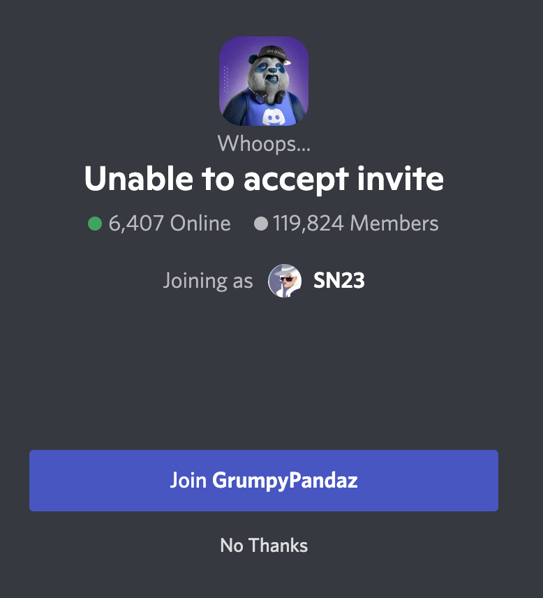 SN23_NFT's tweet image. @Grumpy_Pandaz #grumpypandaz 
and this is how they say sorry !!!! LOL !!!
by throwing me out of the server..