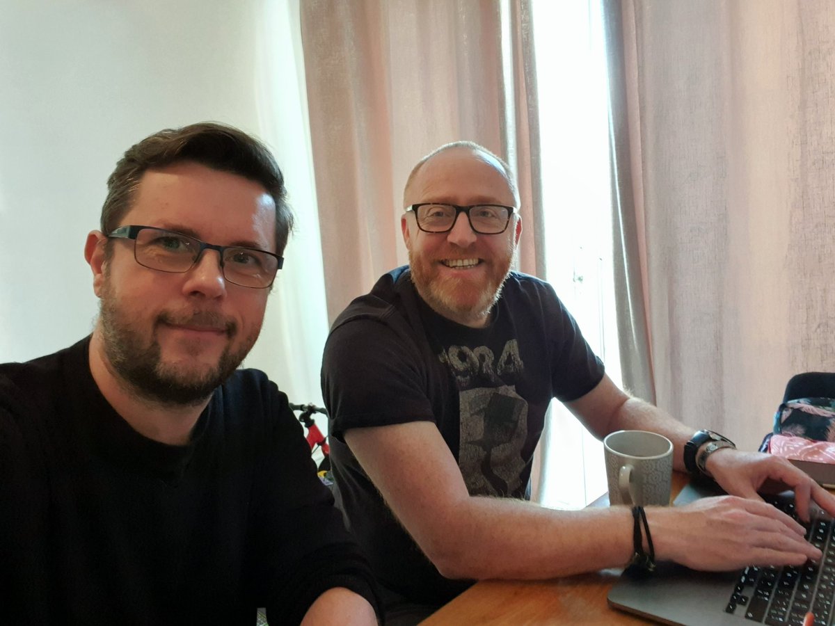 Paul and Steve reviewing the rolling credits and music design for #HawksMovie today. The colour grading and sound mix are well underway. We're getting close!

<a href="/stevemccarten/">Steve McCarten - Writer/Director</a>
<a href="/TheBlackGate/">Paul Draper</a>