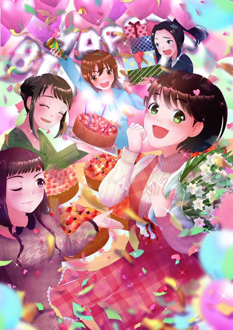 多人数のtwitterイラスト検索結果
