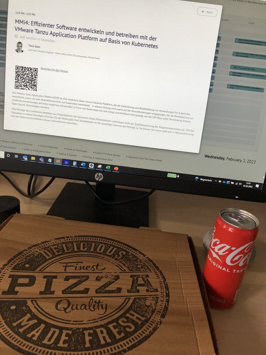Great Idea … Pizza and Masterclass <a href="/oop_conference/">OOP Konferenz</a> #oop2022. Thank you very much for this Service <a href="/VMwareTanzu/">VMware Tanzu</a> <a href="/VMware/">VMware</a> #digital goes #analog