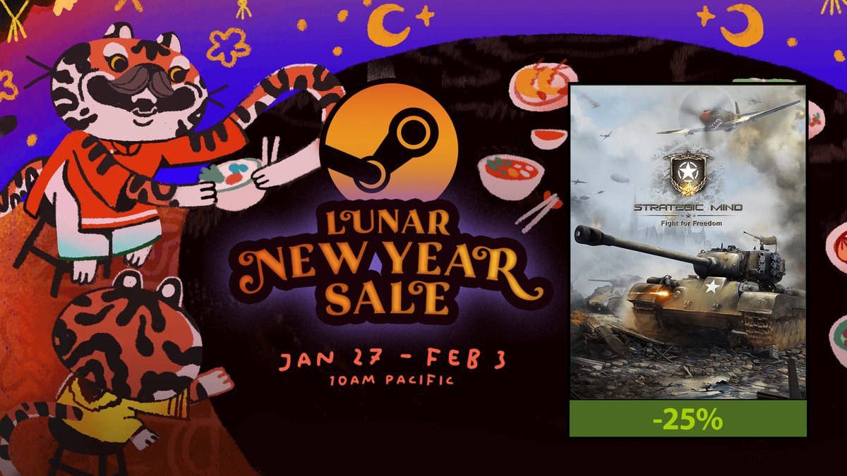 StarniGames's tweet photo. One Day Left! Save Up to 85% on all our games on 2022 Lunar New Year Sale! 🎄🎊

Learn more: https://t.co/k37AZ3l4TQ

#SteamSale #SteamLunarNewYearSale #indiedev #pcgaming https://t.co/SB4zEaIxYI