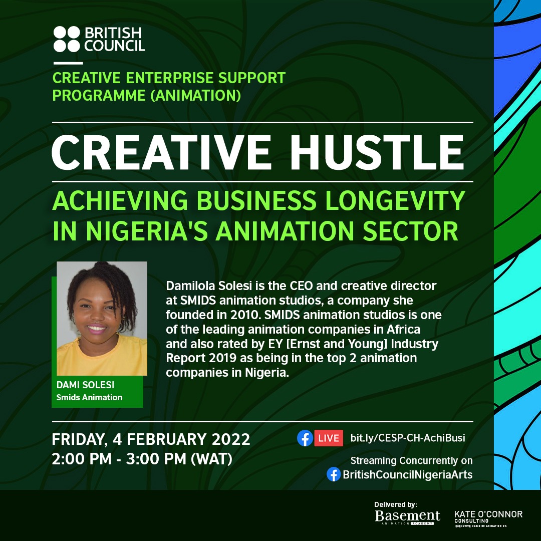 ngBritishArts's tweet image. - Damilola Solesi
@damisolesi of @Smidsanimation 

-Ayodele Elegba
@ayodreammaker of @SPOOFAnimation 

- Richard Oboh
@richardoboh of @OrangeVFX   (Orange VFX)

- Mbuotidem Johnson
@mby_johnson  of @BasementNG