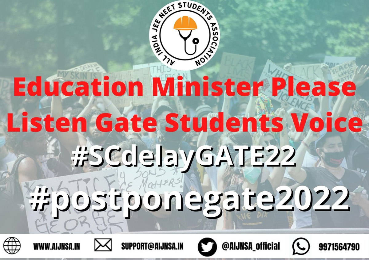AIJNSA_official's tweet photo. Trending in India
COVID Peak, Curfew, Trains Cancelled, Weekend Lockdowns and COVID +ve students there are many reasons to Postpone the Exam
#postponegate2022 
@IITKgp
 
@EduMinOfIndia
 
@PMOIndia https://t.co/yCLgdWgiBD