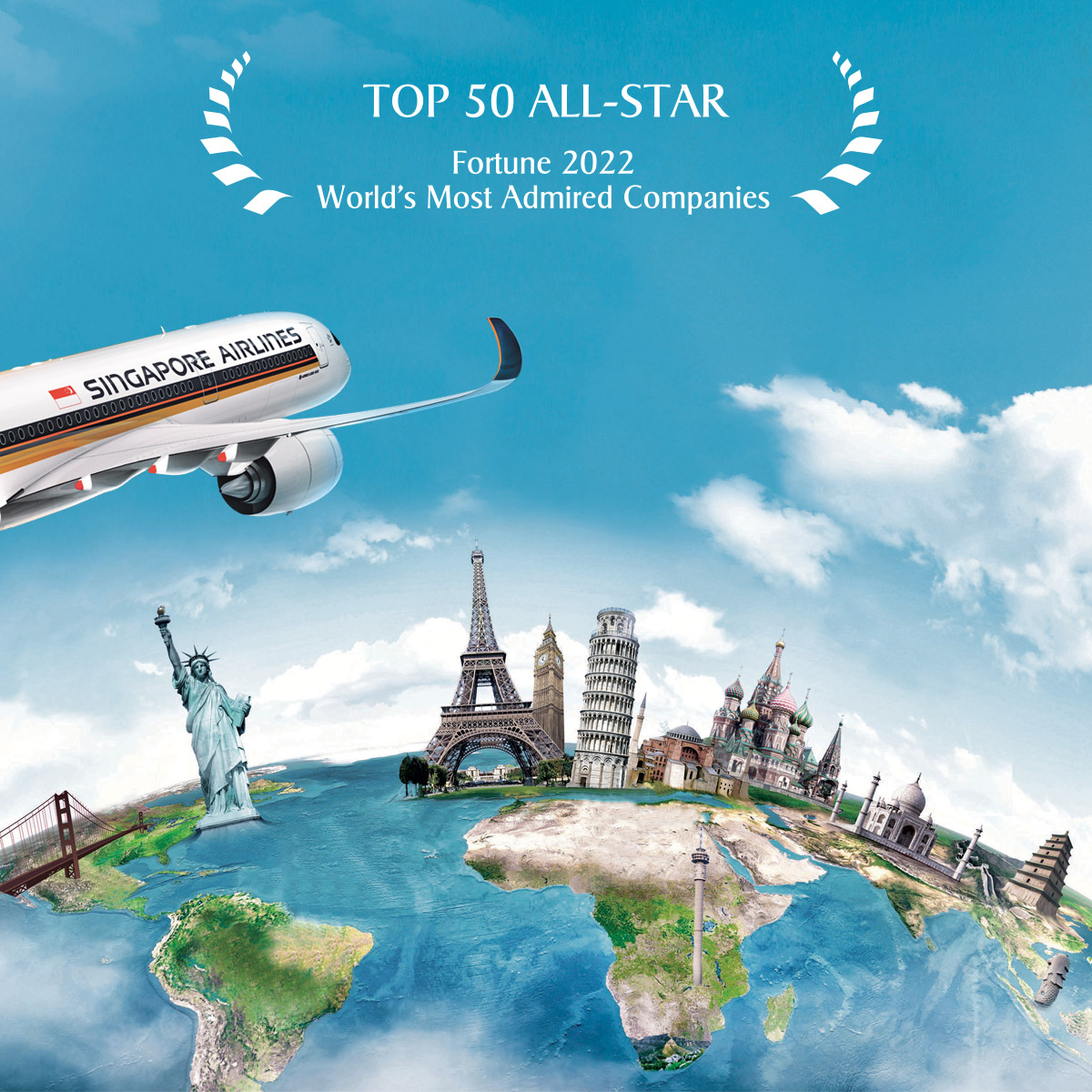 Singapore Airlines on Twitter: "We are pleased to that we have made the Top 50 All-Stars list in Fortune's World's Most Admired Companies survey for the 20th time, and also ranked