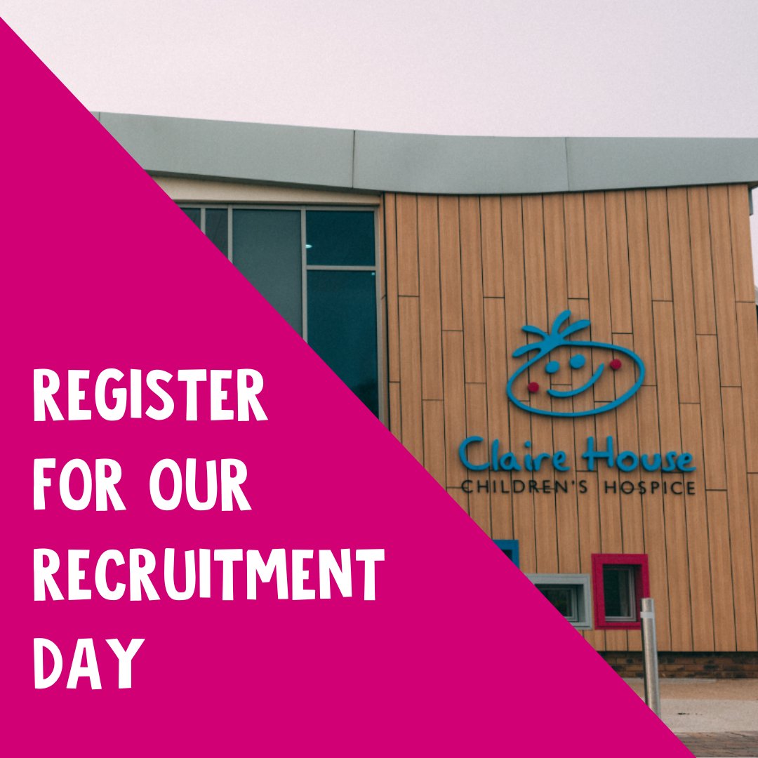 🤩 REGISTER FOR THE CLAIRE HOUSE RECRUITMENT DAY 🤩

Join us on Thurs 10th Feb to discuss the variety of roles we are currently recruiting for.

Interested? Please email jobs@clairehouse.org.uk to register for the Recruitment Day.