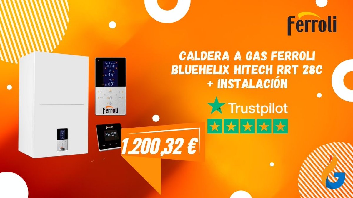 Gasfriocalor's tweet photo. Caldera a gas Ferroli BLUEHELIX HITECH RRT 28C + Instalación
#gasfriocalor #ferroli #caldera 
https://t.co/fxCDJKNrHd https://t.co/C1i46oCi2e