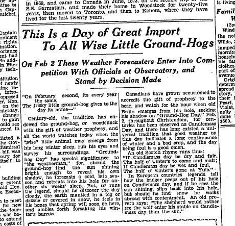 "Changing Shine and Shadow Puzzle for Candlemas Bear"

Bear Day or Groundhog Day? What a surprise! Back in the 1920s, bears were the main attraction on February 2. #GroundhogDay

🗞️: The Globe and Mail, February 2, 1929 / The Globe, February 3, 1926