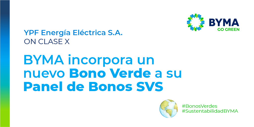 BYMAOficial's tweet photo. ¡BYMA suma un Bono Verde de YPF Luz a su #PanelBonosSVS! Los fondos serán destinados a financiar el parque solar “Zonda I (PSZ)”, vinculado al sector de energía renovable. Comenzamos un 2022 con buenas noticias para las emisiones SVS. https://t.co/b8oCLWokbd
#SustentabilidadBYMA https://t.co/tx6Jen5Za6