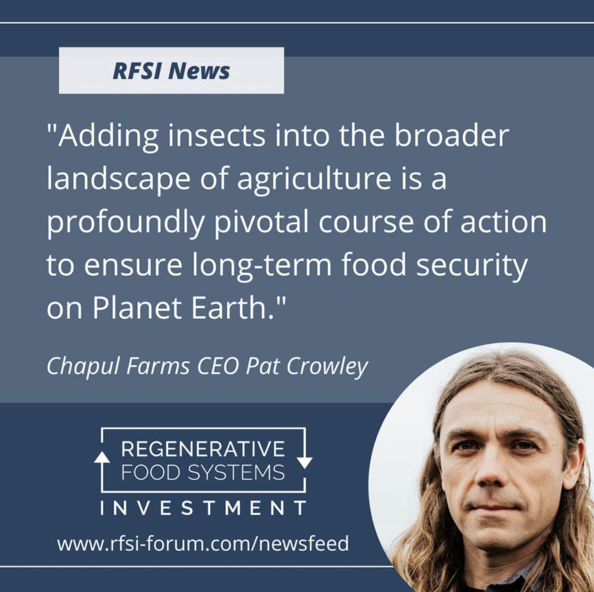 “If you missed the breaking news, @ChapulFarms announced $2.5M in seed fundraising and a partnership with @Nexus_PMG to launch Chapul Farms, an end-to-end, regenerative insect agriculture project development company.” 
 
Read more @Invest_RegenAg - bit.ly/3L1T3dJ