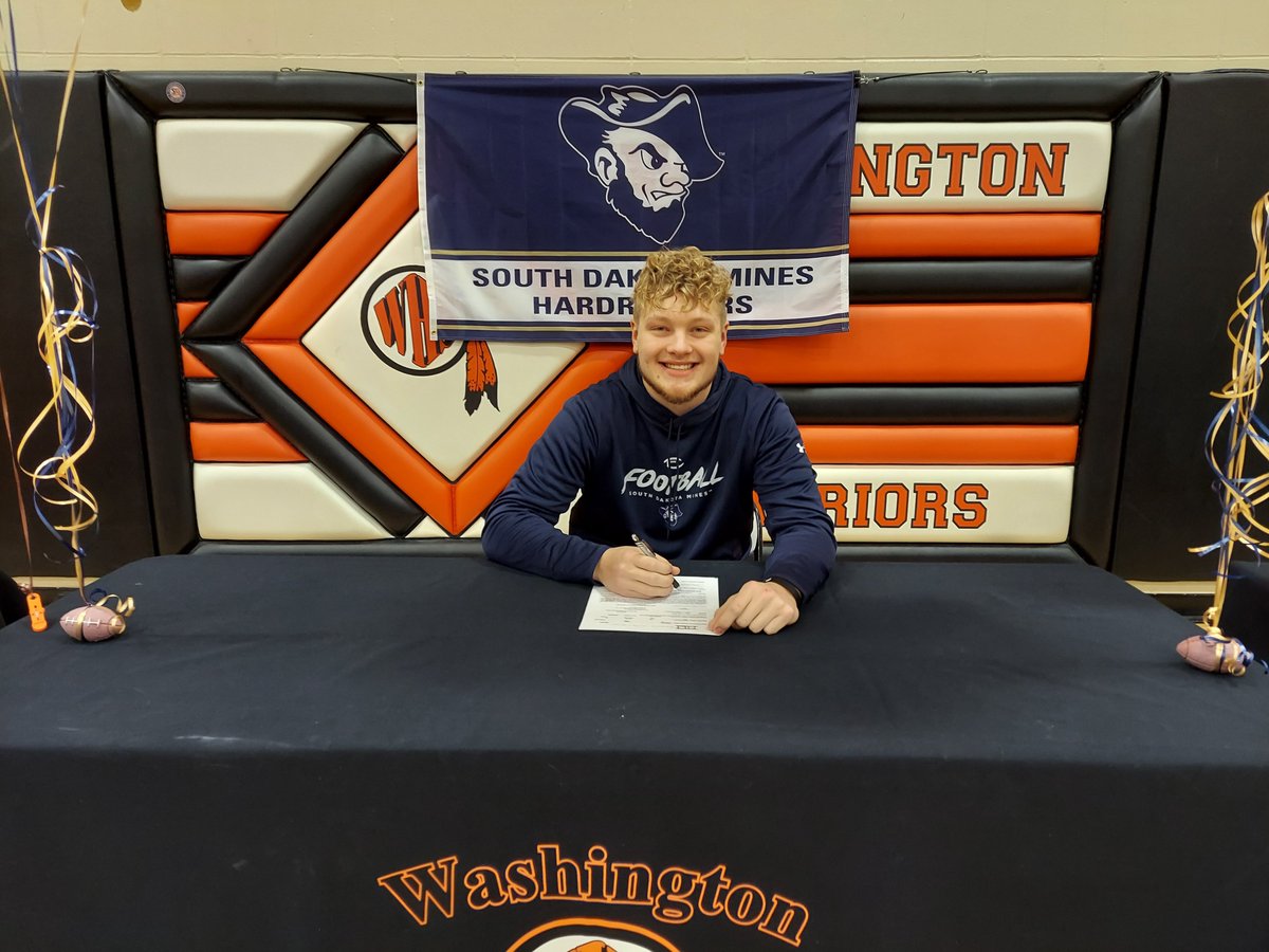 WHS_Fball's tweet photo. Congratulations to Gabe Frerichs for officially signing with South Dakota Mines football today! @FrerichsGabe @HardrockerFB #TheHardrockLife @ArgusSports 
Once a Warrior, Always a Warrior! We are proud of you!
#IAmAWarrior https://t.co/vzf3xGo78T