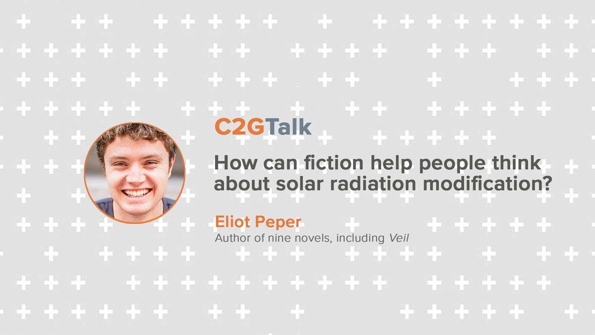 How can fiction help people think about solar radiation modification? 

<a href="/eliotpeper/">Eliot Peper</a>, author of nine novels, including “Veil,” “Cumulus,” and “Bandwidth,” explains: carnegiecouncil.co/346jwpH