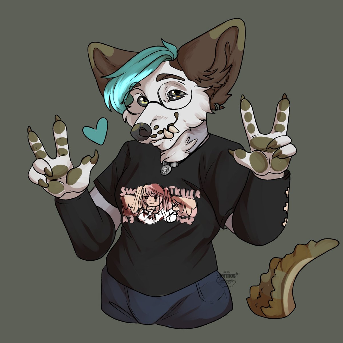 CorgodileTermos's tweet photo. a jacket came to me and I decided to make an art dedicated to self-love https://t.co/SJprGqQRtn