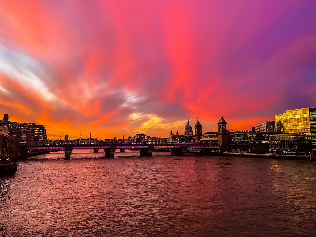 Another crazy London sunset tonight