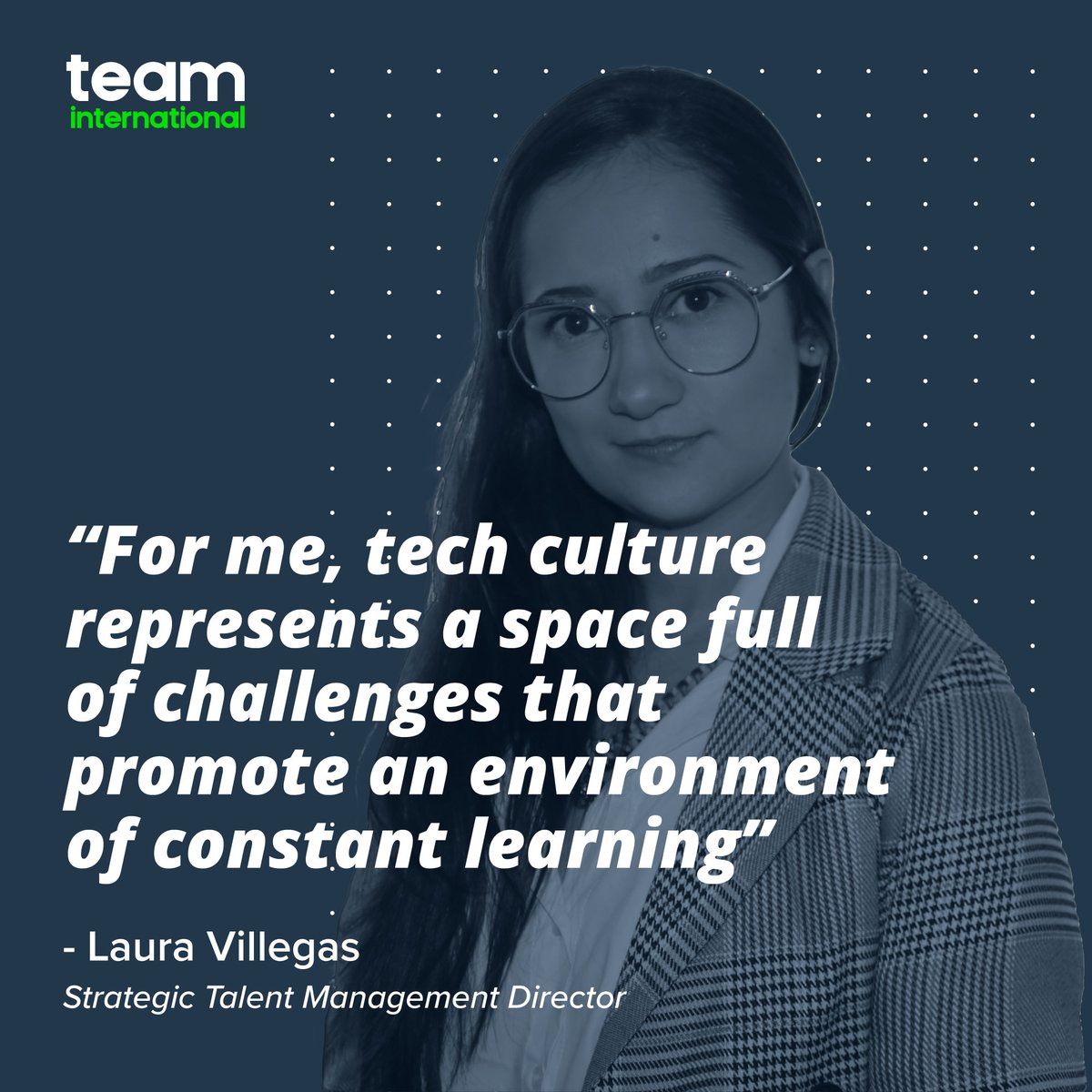 TEAM_IntlLATAM's tweet photo. To make part of a company that is full of great talent and that promotes a good working environment is to also believe in what each of our TEAMmates have to say. Laura Villegas, our STM director perfectly fits into a profile that represents our core values https://t.co/jHFLyWWZdB