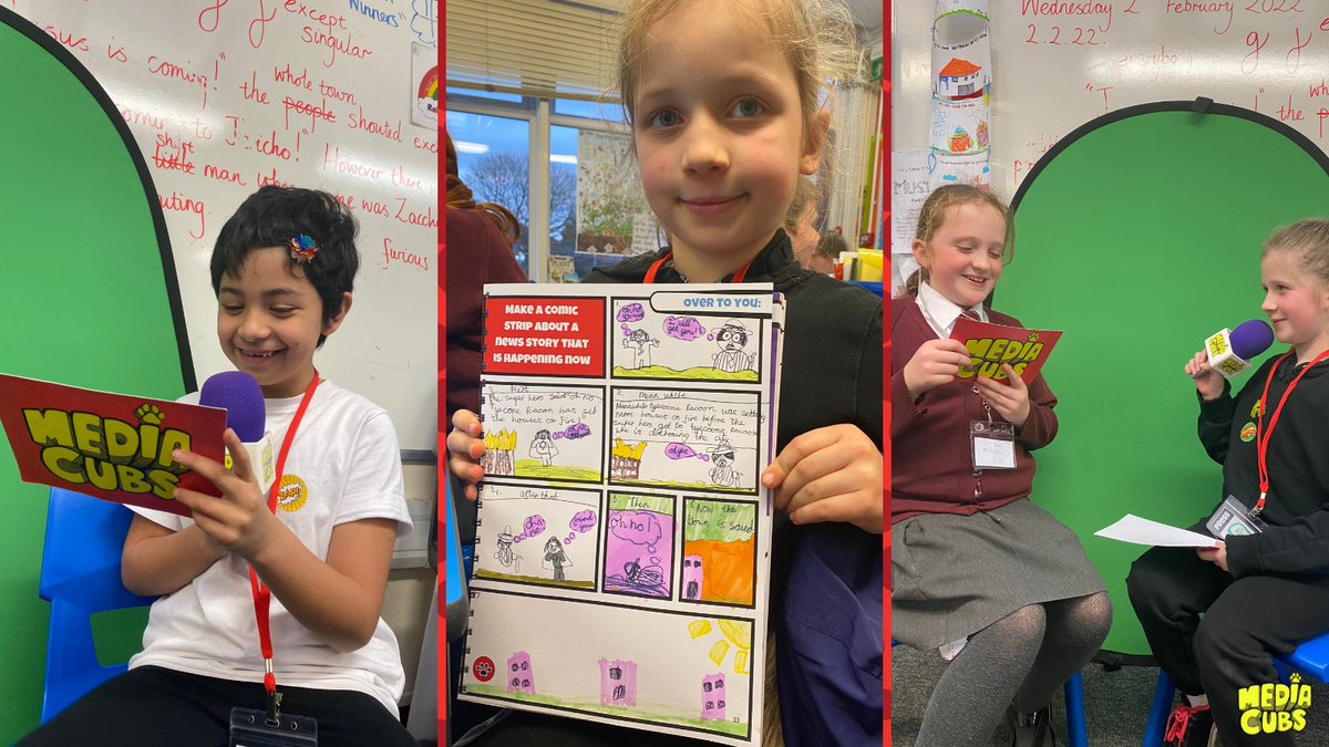MediaCubsUK's tweet photo. Phew! It's been a busy day in the newsroom learning how to stay safe online, creating comic strips AND interviewing one another in the pop-up TV studio! πΈ πΎ
#broadcastingconfidence #media #mediacubs https://t.co/u2jLTkQf9x