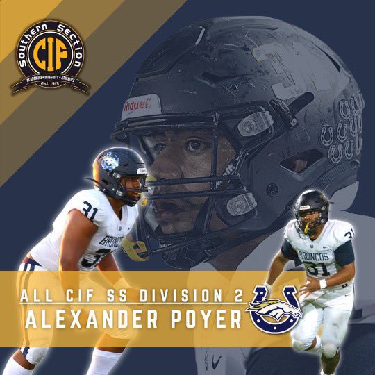 vmhsfootball's tweet photo. LB - Alexander “AJ” Poyer - All CIF-SS D2!!! Congrats AJ!!! ✌️🐴 🏈 #BroncoNation #THEVistaMurrietaHighSchool #Blackshirts https://t.co/7cS3bKbQdR