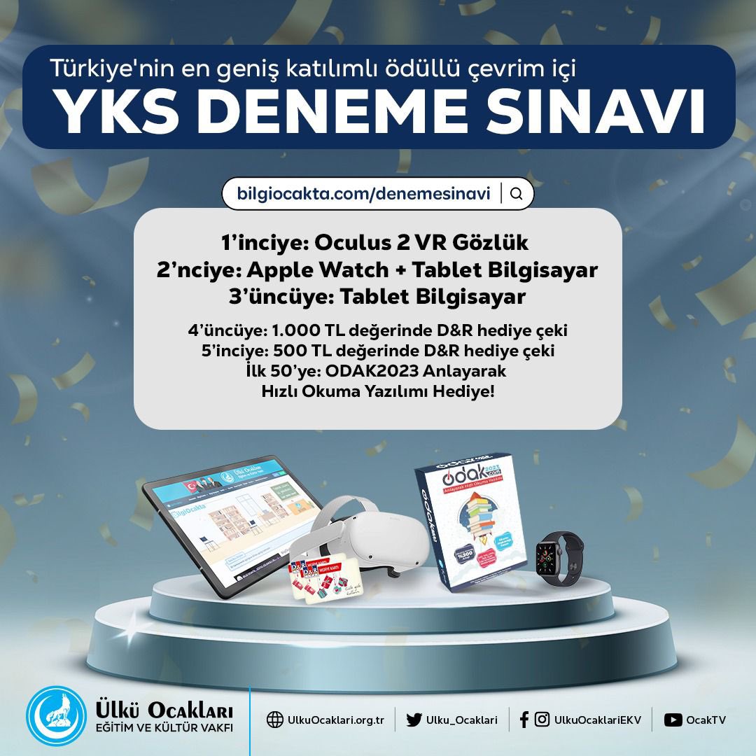 zaferileyen's tweet photo. Ülkü Ocakları 
YKS Deneme Sınavı https://t.co/eB2bLllwU0