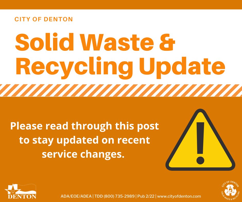 Denton Trash Pickup Schedule 2022 Denton Recycles On Twitter: "⚠️Attention: Trash & Recycling Will Not Be  Collected This Thursday. If Your Collection Day Is Thurs., It Will Be  Collected On Mon., Feb. 7. Bulk & Yard Waste