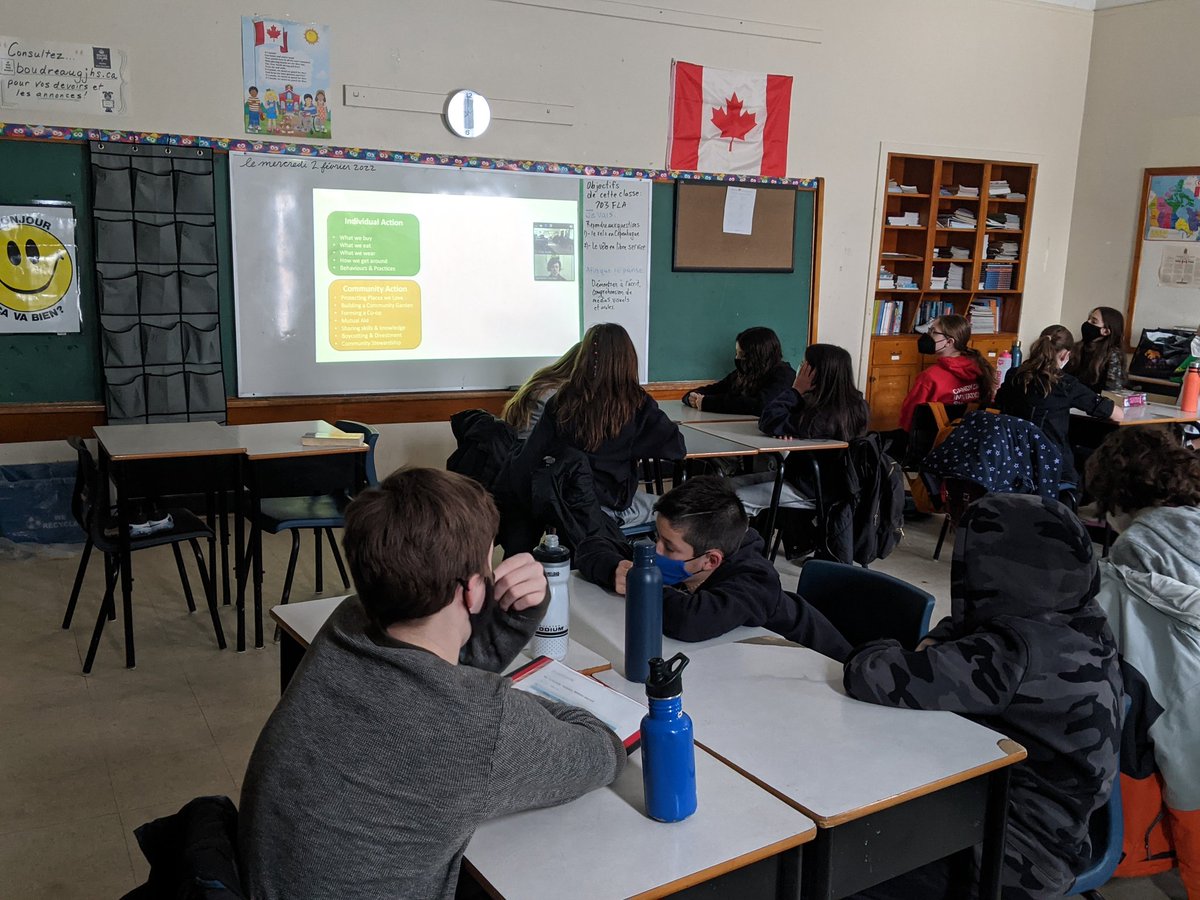 SonjaGoold's tweet photo. Many thanks to Joanna Bulls from @EcologyAction for Zooming in to talk to my grade 7's about their upcoming environmental action project! Having an expert who can make local connections helps them envision how they can make a difference. #EnvironmentalAction #7sciences https://t.co/a5sU6xGta6