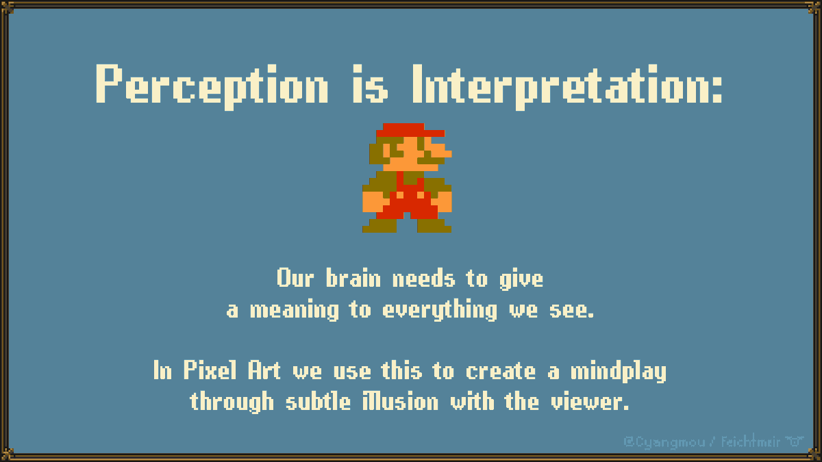 cyangmou's tweet photo. You asked me at which resolution pixelart stops being pixelart. 
I think the resolution doesn't affect if something is pixelart, but with a higher resolution a single pixel gets smaller and therefore has less impact on the overall perception play, which is achieved in small arts. https://t.co/YSdflLzgnq