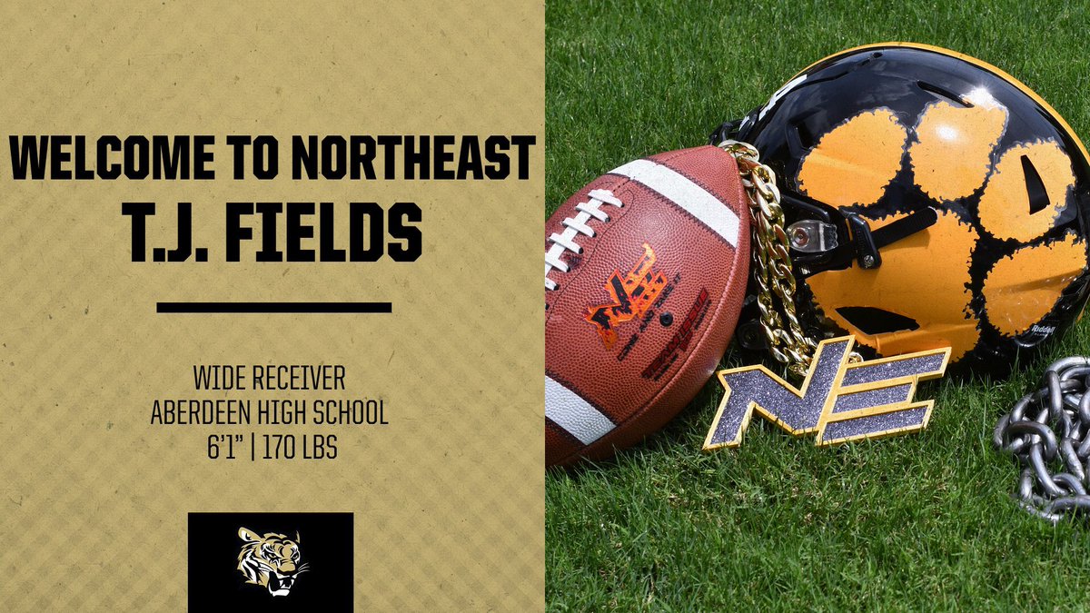 NEMCCTigers's tweet photo. FB | 𝐓.𝐉. 𝐅𝐢𝐞𝐥𝐝𝐬 is coming to Boonevegas!!

Fields was an @MACoaches All-State selection that led Aberdeen with 5️⃣2️⃣ catches, 7️⃣5️⃣1️⃣ receiving yards &amp; 5️⃣ touchdowns as a senior!

🐯 #TigerPower | #NSD22 https://t.co/8LxcXDAkxQ