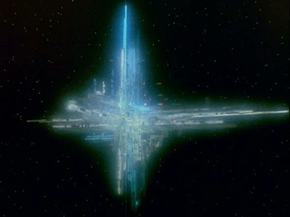 paetjlee's tweet photo. The #shipoflights from #BattlestarGalactica, one of the most mysterious, memorable ships of all sci-fi TV. #CountIblis https://t.co/Q925W6dRsM