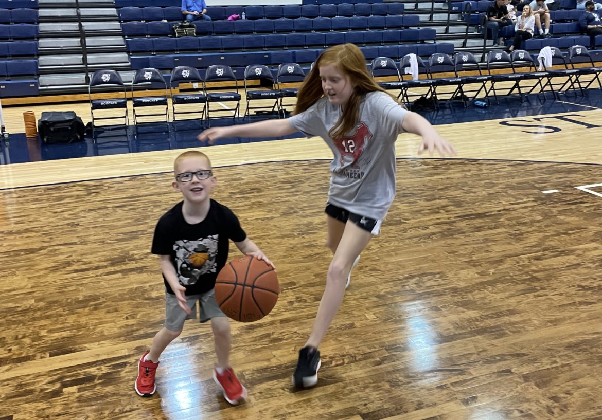 It’s National Girls and Women in Sports Day so I figured I’d tweet a picture of my daughter locking down <a href="/BWCoachHeil/">Tom Heil</a> son Camden.  Proud that my daughter is able to grow up around so many tremendous women <a href="/bwathletics/">Baldwin Wallace Athletics</a> in our coaches and students #BWGrit #NGWSD #PlaysDLikeDad