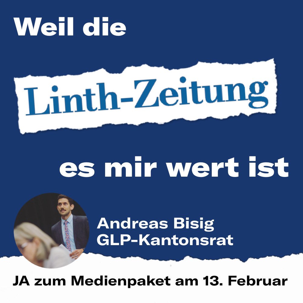andibisig's tweet photo. Das St.Galler Tagblatt berichtet nicht über Rapperswil-Jona, der Tages-Anzeiger auch nicht, aber die Linth-Zeitung, als einzige und letzte Tageszeitung in der Region. Ja zur Vielfalt am 13. Februar. 
@linth_zeitung @JaZurVielfalt @glp_sg https://t.co/pZZQoqt5PR