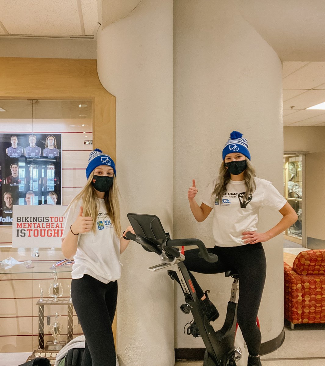 NWP_Wolves's tweet image. Today is the last day to get involved with the student-led #MetersForMentalHealth bike-a-thon! 🚴 
 
Catch #GPRCWolves athletes stationed across our #GPAB campus with spin bikes collecting miles and spreading awareness. It’s time to #MakeSomeNoise for #MentalHealth 🎉 @ACAC_Sport