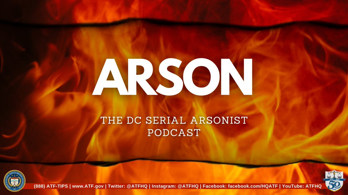 In 2003, the DC region was terrorized by one of the most notorious arsonists in US history. This is the story of the arson investigators tasked with finding the elusive fire setter. From @IAAIhq in cooperation w/ ATF, the podcast is available now at podcasts.apple.com/us/podcast/ars… #ATF50